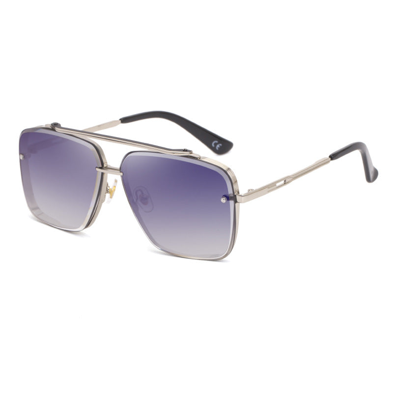 Square Frame Sunglasses Men's Fashion Metal Rimless Cut Edge Sunglasses Women's Trendy No-Makeup Glasses MACH SIX1261