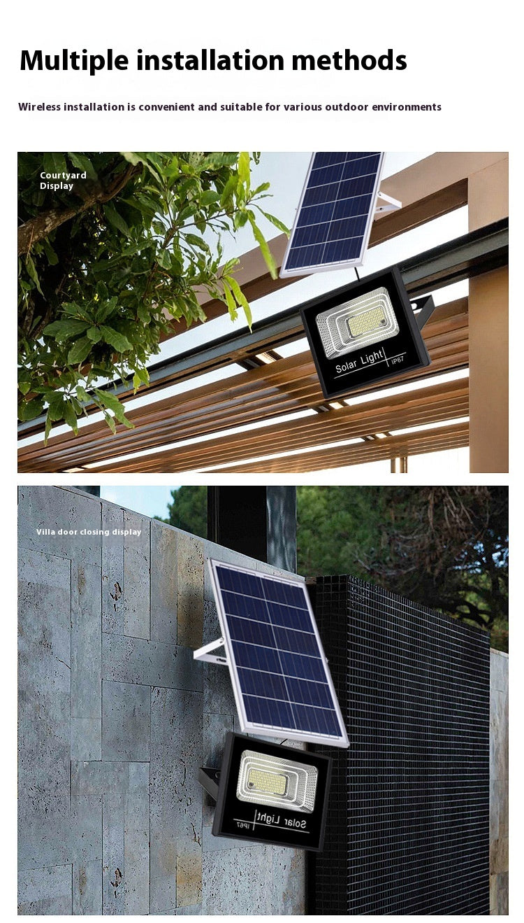 IP67 Outdoor Waterproof Solar Flood Light Intelligent Automatic Lighting in the Dark Yard Community Street Light