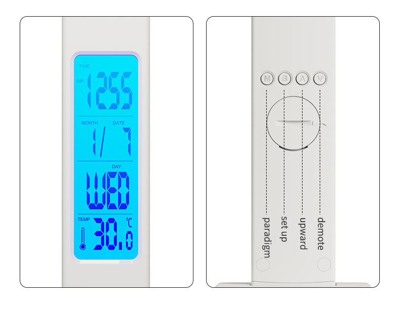 Alarm Clock Table Lamp Folding Creative Smart Magnetic Charging Learning Lamp Working Clock Eye-Protection Lamp Ambience Light Wholesale