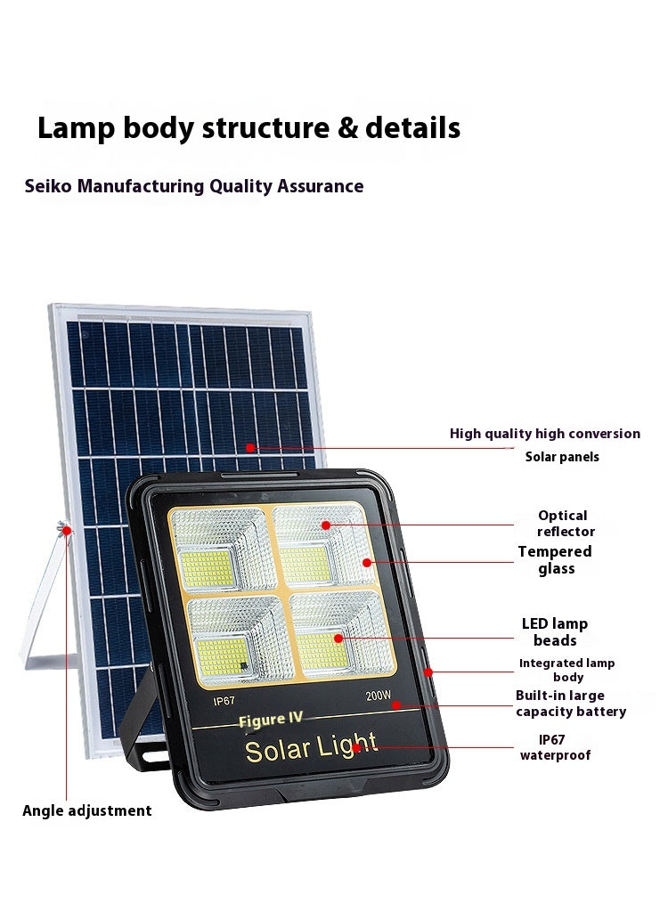 100W-300W Smart Super Bright Outdoor Waterproof Garden Light Split Solar Flood Light for Yard Lighting