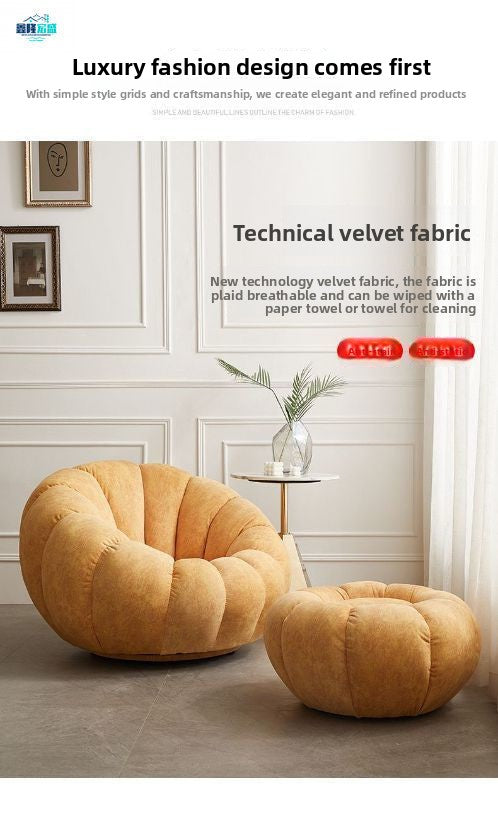 Lazy Sofa Pumpkin Chair Tatami Single Cream Style Reclining and Sleeping Small Apartment Small Bedroom Balcony Room