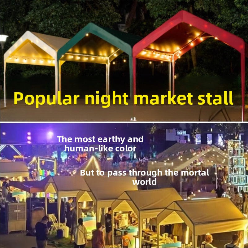 Night Market Stall Internet Celebrity Tent Courtyard Outdoor Foldable Advertising Rainproof Sunshade Four-Corner Umbrella Parking Shed