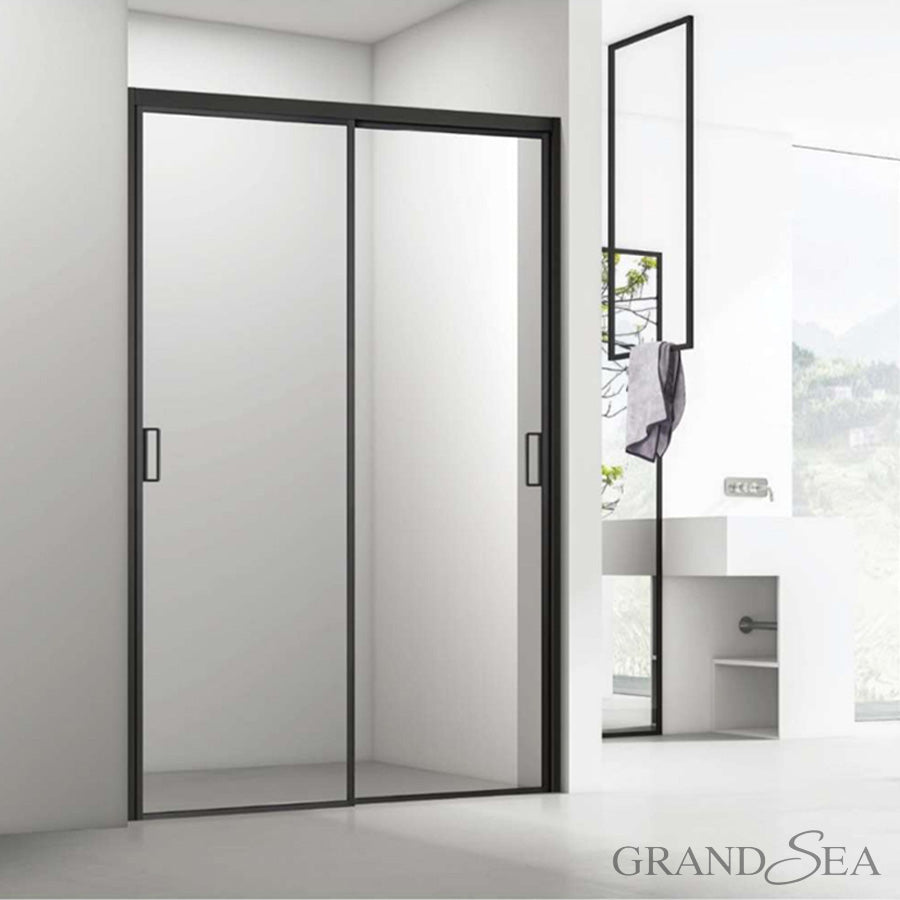 Clear Tempered Glass Safe Bathroom Glass 2 Panel Sliding Shower Door