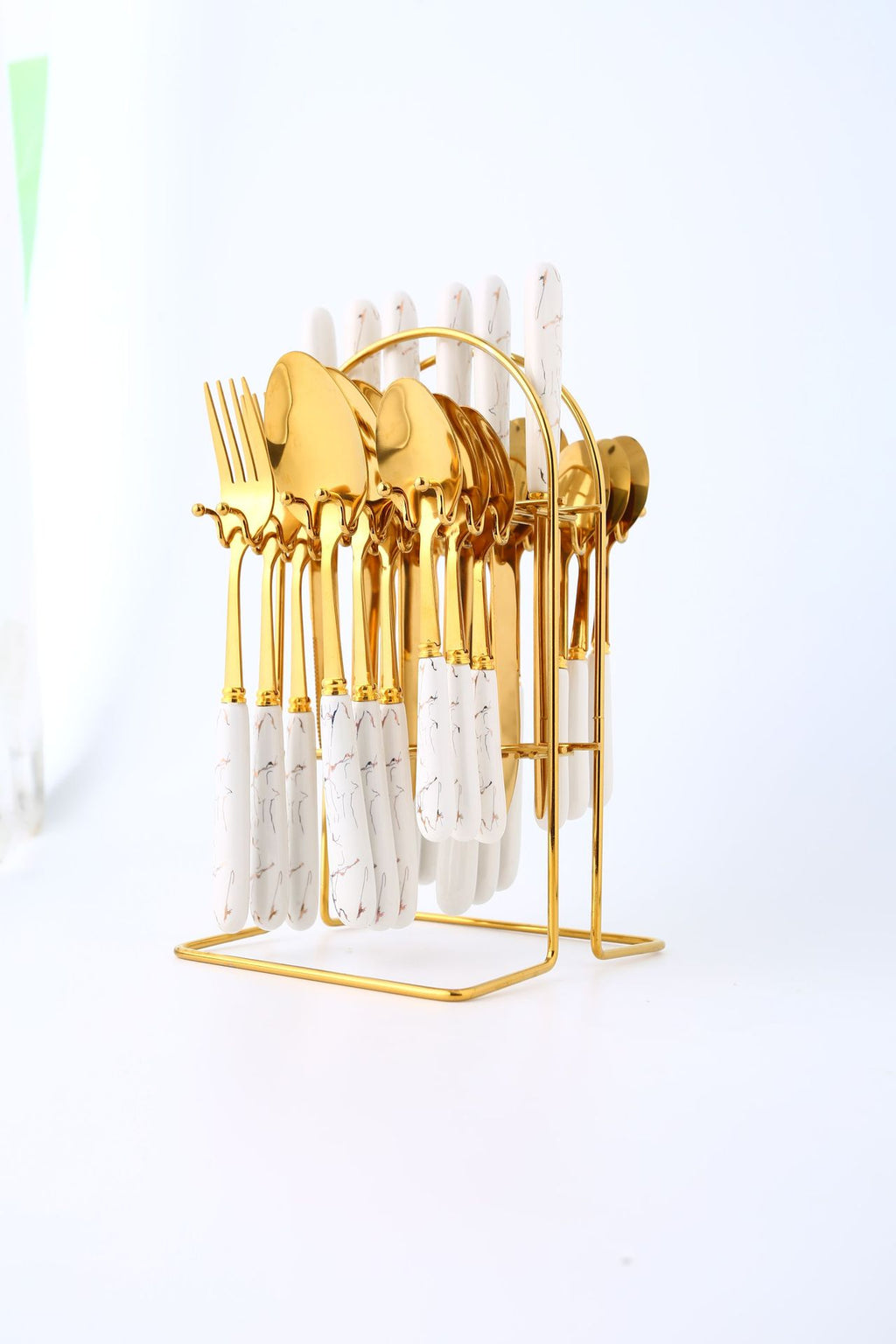 Stainless Steel Ceramic Tableware24Set of Western Cutlery Knife Fork Spoon Gift Box Nordic Style