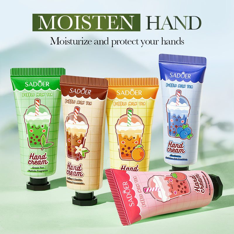 Milk Tea Fruit Fragrance Hand Cream Set SADOER Autumn and winter hand cream  foreign trade wholesale