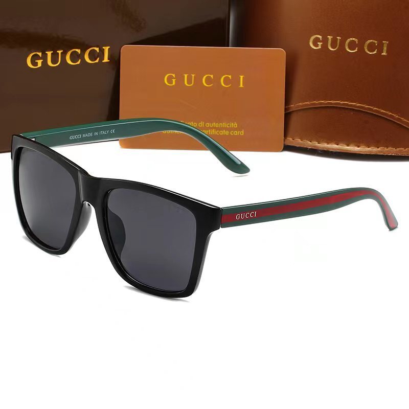 Classic Trendy Retro Sunglasses for Men and Women, Square Frame, Fashionable, UV Protection, Strong Light, Personality, Black Leg, Black Lens, Clip-on