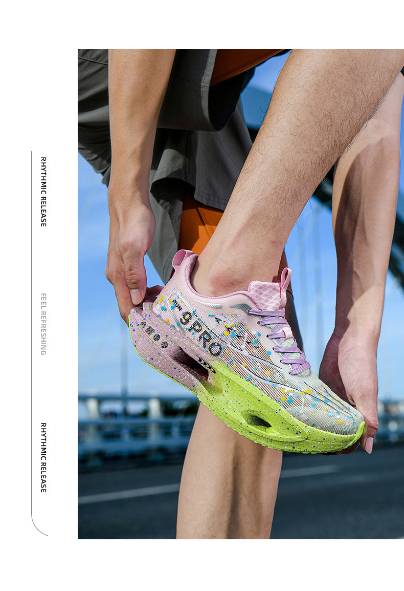 Autumn New Red Rabbit9Fluorescent Parent-Child Comfortable Sports Shoes High Elasticity Really Soft Sole Carbon Plate Wear-Resistant Running