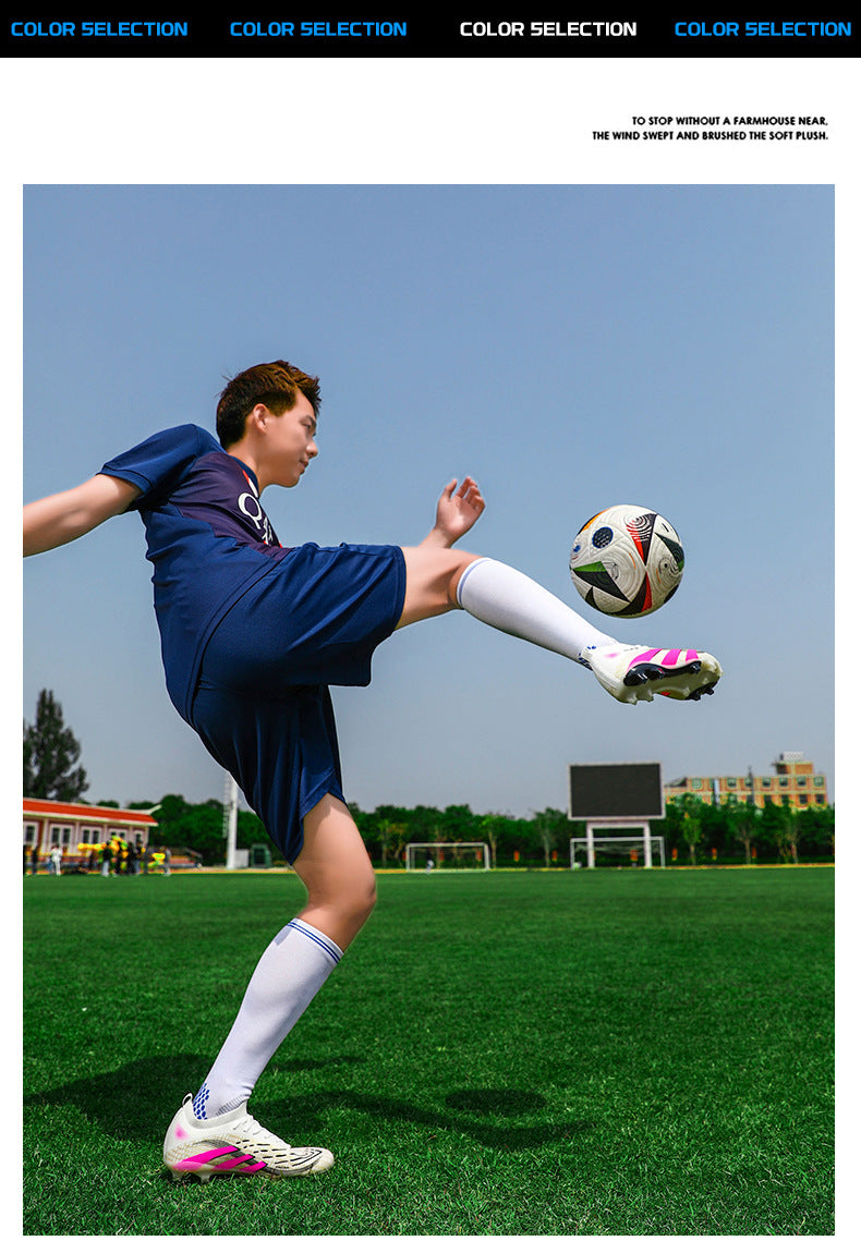 2025New Football Shoes for Men and Women, Youth Students, Fashionable and Comfortable, Long Spikes, Low-top, Factory Direct Sale