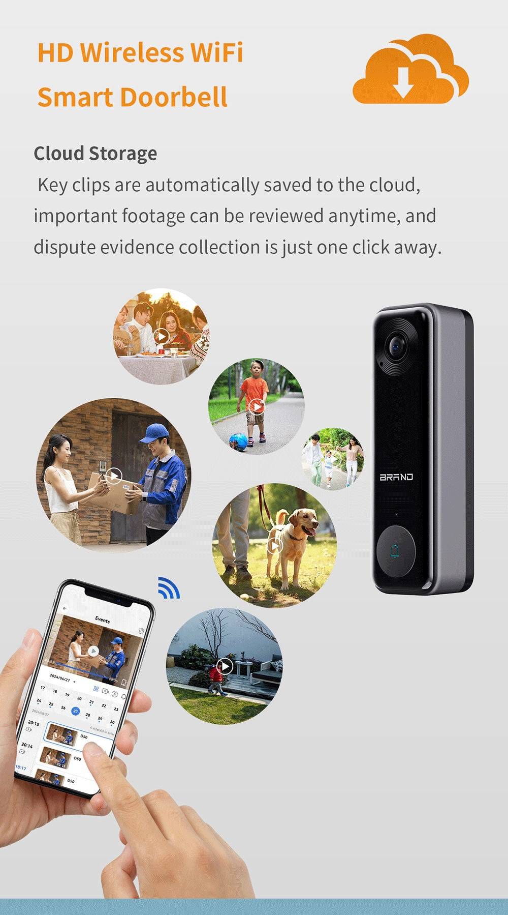 Intelligence Z70Doorbell for Home Use Low Power Consumption Wireless wifi Video Doorbell HD Night Vision Surveillance Doorbell with Ding Dong