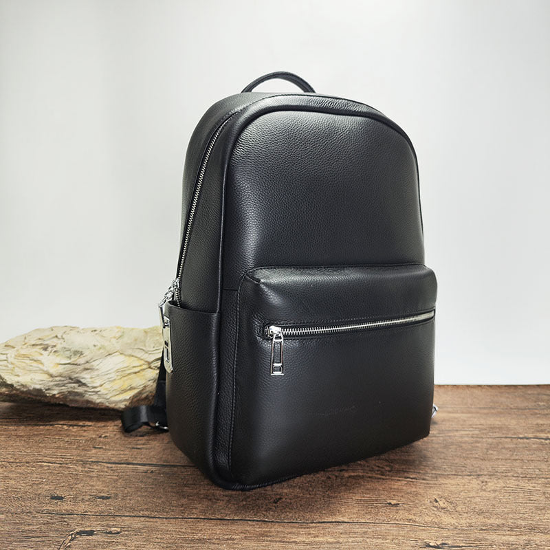 Men's Fingerprint Lock Bag Genuine Leather Business Backpack Men's Fashion School Bag Large Capacity Laptop Bag Travel Backpack