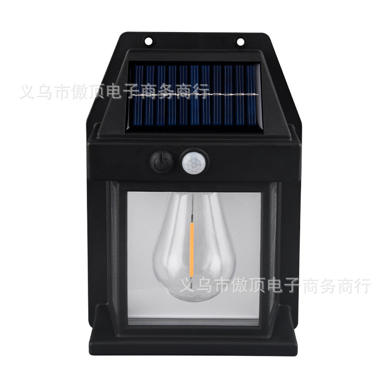 New Solar Light Outdoor Human Body Sensor Light Waterproof Street Light Tungsten Wall Light Garden Courtyard Night Light