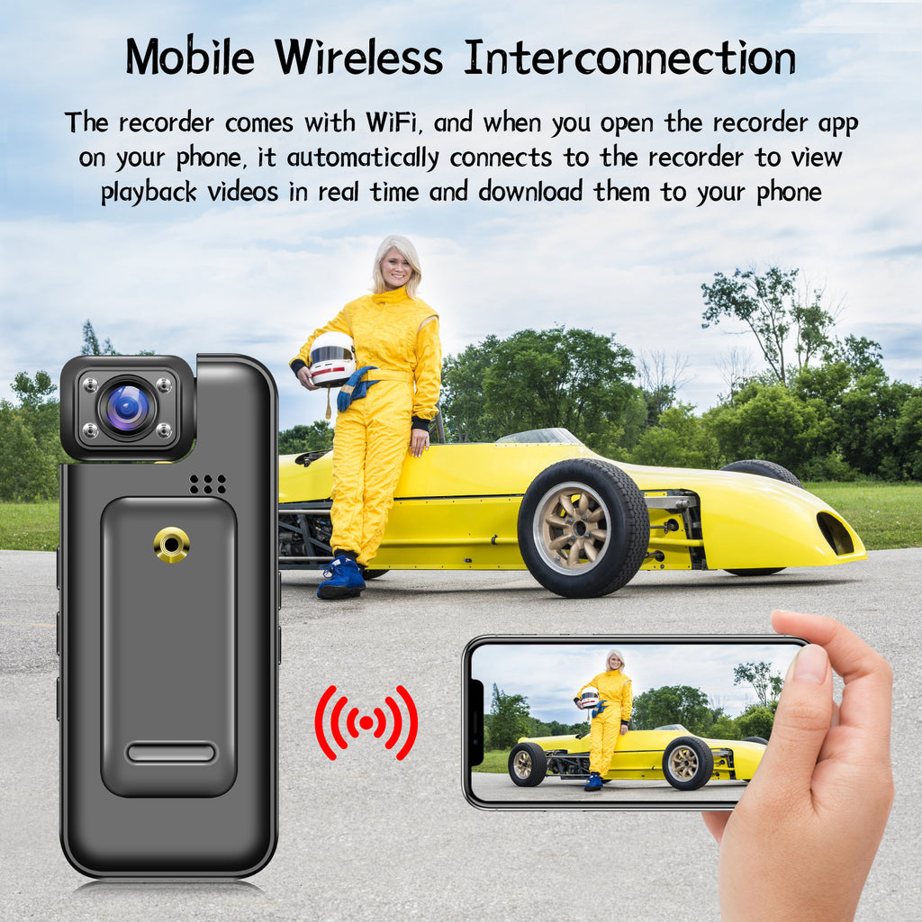 Portable Pocket Camera with Screen, Pocket Camcorder with Back Clip, HD Infrared Night Vision Portable Law Enforcement Camera
