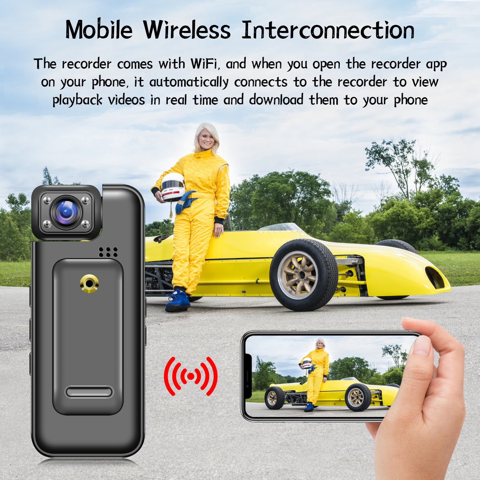 Portable Pocket Camera with Screen, Pocket Camcorder with Back Clip, HD Infrared Night Vision Portable Law Enforcement Camera