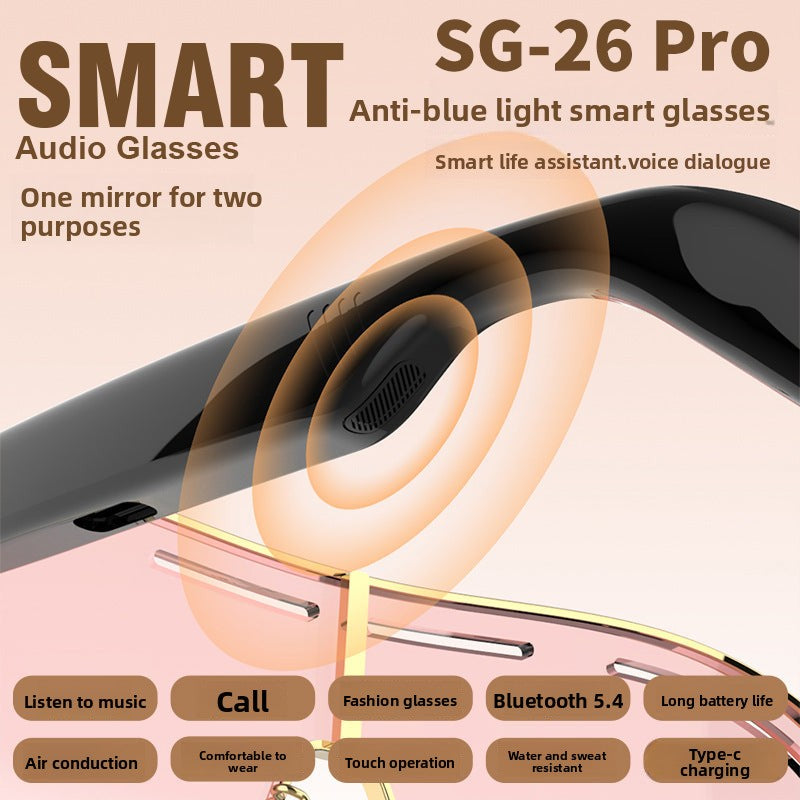 Smart Bluetooth Audio Anti-Blue Light Sunglasses Glasses Voice Assistant Can Make Calls Wireless Bluetooth Headset Smart Glasses