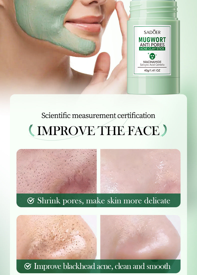 Solid Face Mask40g SADOER Vitamin C Aloe Vera Mugwort Cleansing Mud Mask  Wholesale
