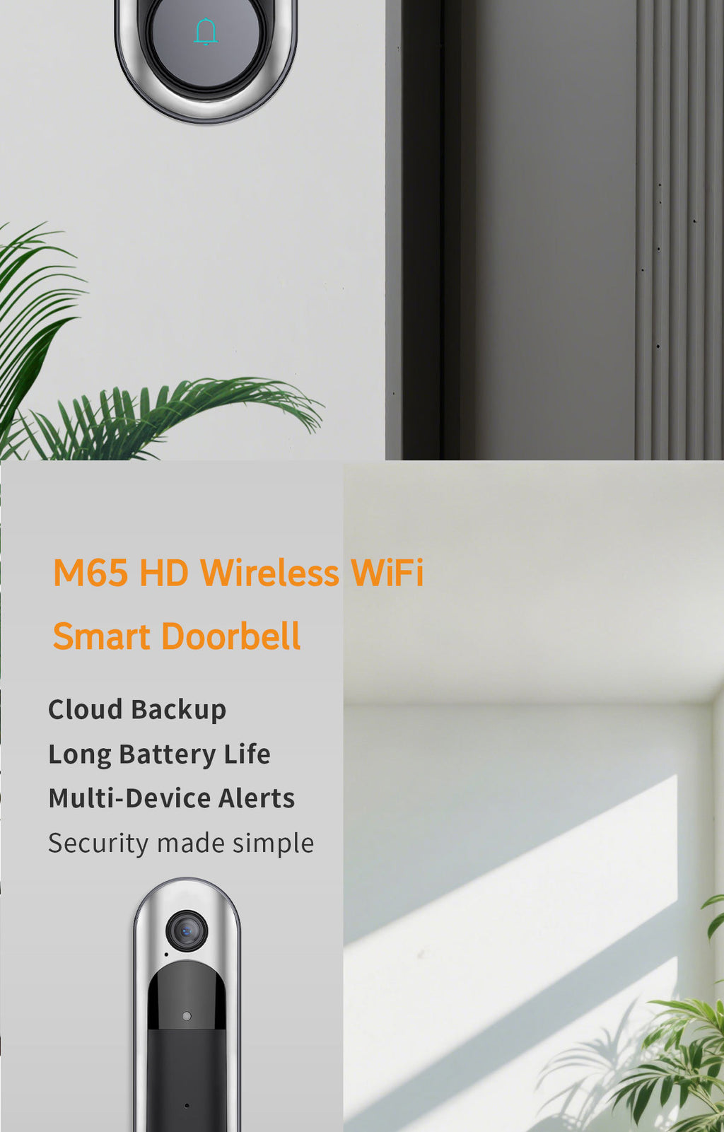 Low Power Consumption Wireless Visual Smart Doorbell Voice Intercom Home Alarm wifi Mobile Remote Electronic Cat Eye