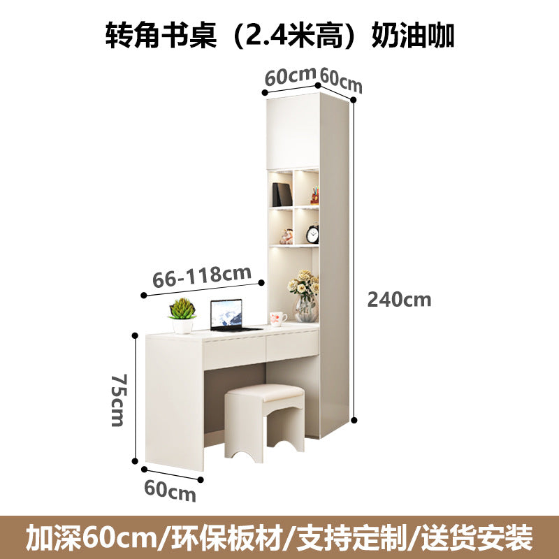 Wardrobe Solid Wood Hanging Area Multi-Bedroom Home Eco-Board Children's Room Corner Computer Desk Desk Cabinet Integrated Wardrobe