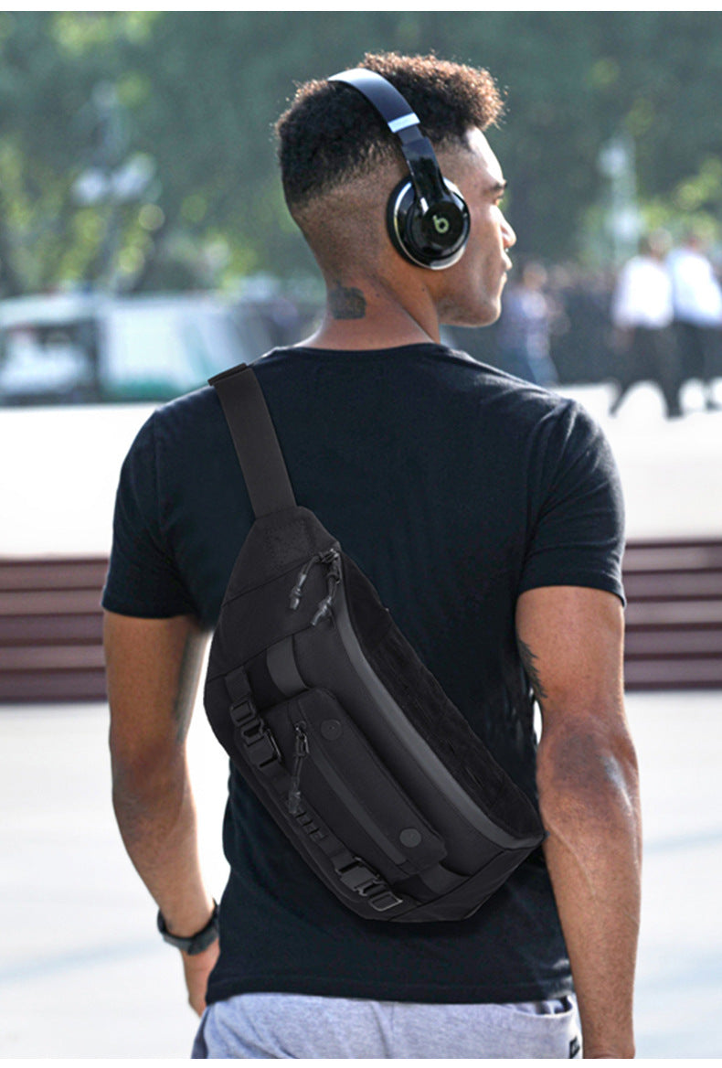 ozuko Tactical Waist Bag Functional Large Capacity Men's Shoulder Bag Outdoor Waterproof Bag Men's Crossbody Bag High-end Feel