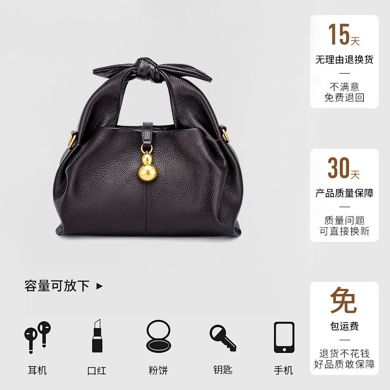 European and American Niche Cloud Dumpling Bag Single Shoulder Crossbody Niche Light Luxury Fashion Design New Single Shoulder Crossbody Genuine Leather Bag