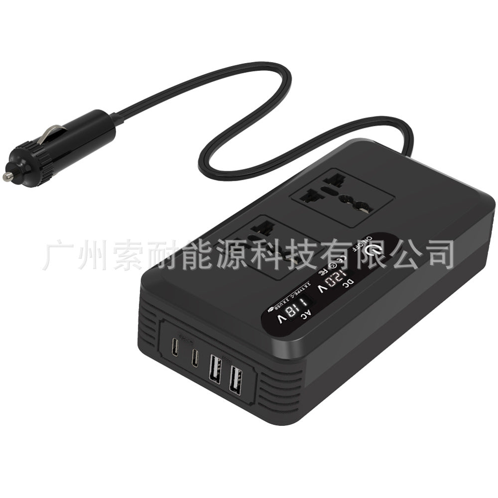 Hot Selling Car Inverter200W 12V Turn110V/220V Double USB Type-C Mouth inverter
