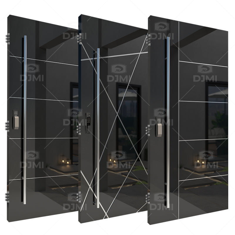 European Luxury Design Exterior Door for House Front Metal Pivot Door Smart Locks for Front Entry Doors