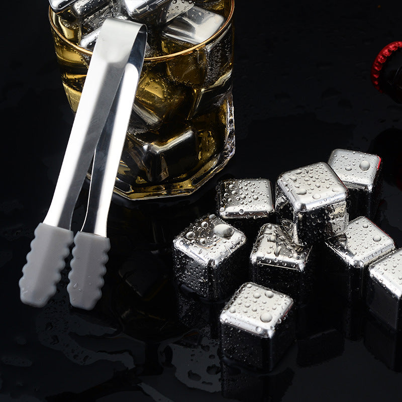 304Stainless Steel Ice Cubes Home Bar Quick-Freezing Ice Wine Stone Set Whiskey Beer Chilled Metal Ice Cubes