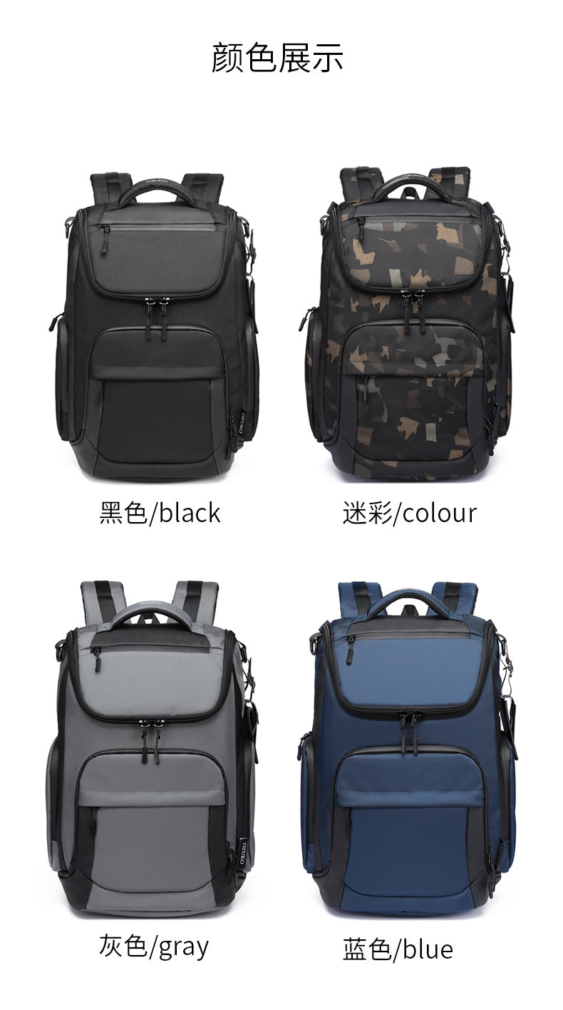 OZUKO Business Backpack Men's Commuting Large Capacity Computer Bag Travel Backpack High-end Waterproof School Bag
