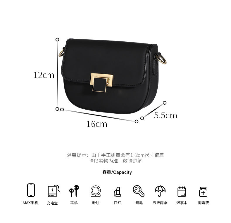 New Trendy Fashion Small Square Bag Niche Retro Underarm Bag Personality Stylish High-Quality Simple Crossbody Bag