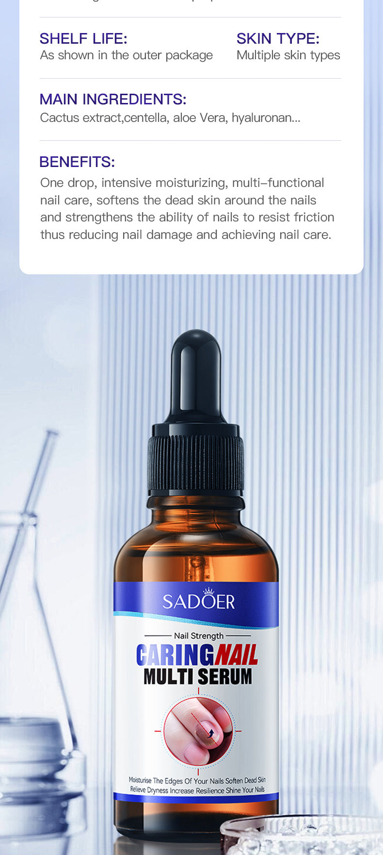 Moisturizing Nail Care Essence SADOER Skin rejuvenation and moisturizing essence liquid  wholesale