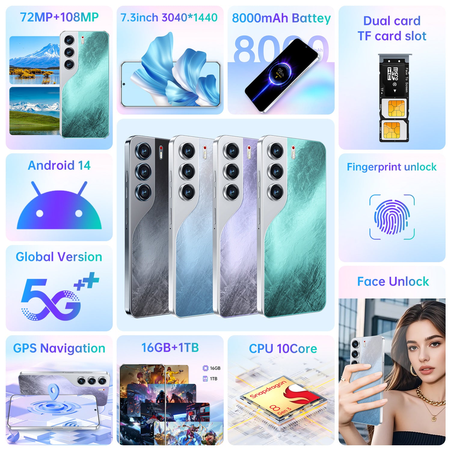 New Smartphone Camon40 Pro High memory capacity16+1T Smartphone Factory Wholesale Hot Sale