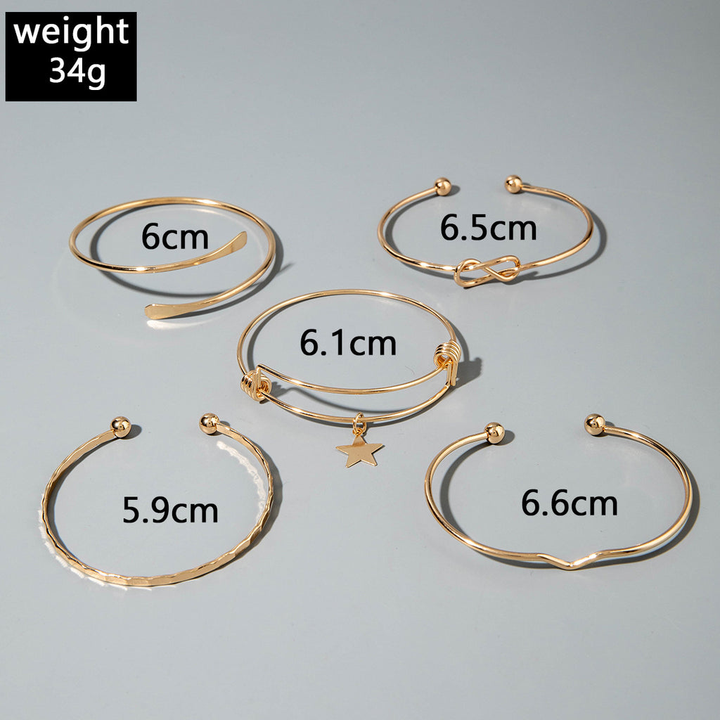 European and American Ornament Stackable Round Imitation Pearl Smooth Open Bracelet Fashion Jewelry Bracelet Wholesale