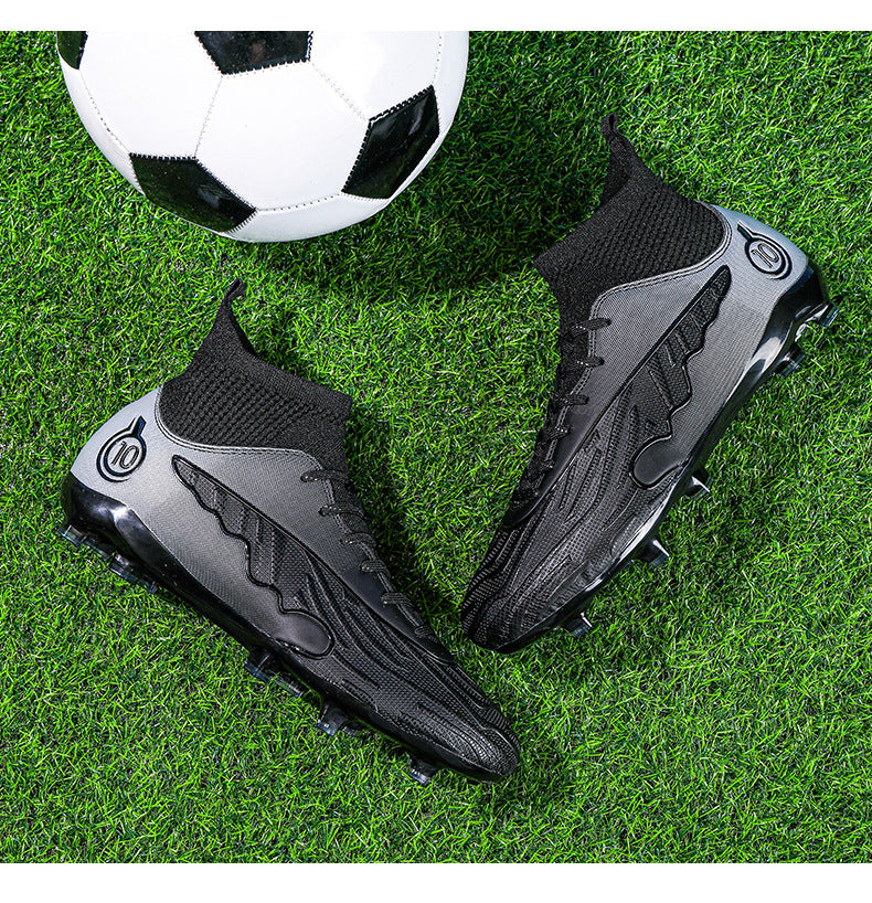 New Professional Football Shoes Boys High Top Youth Students Competition Training AG Long Spike Broken Spike Sneakers