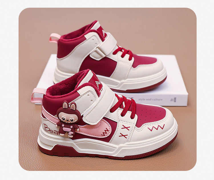 Fashion Doll Labubu Girls' Shoes Princess Shoes2025New Autumn Children's Soft Sole Casual Sports Shoes