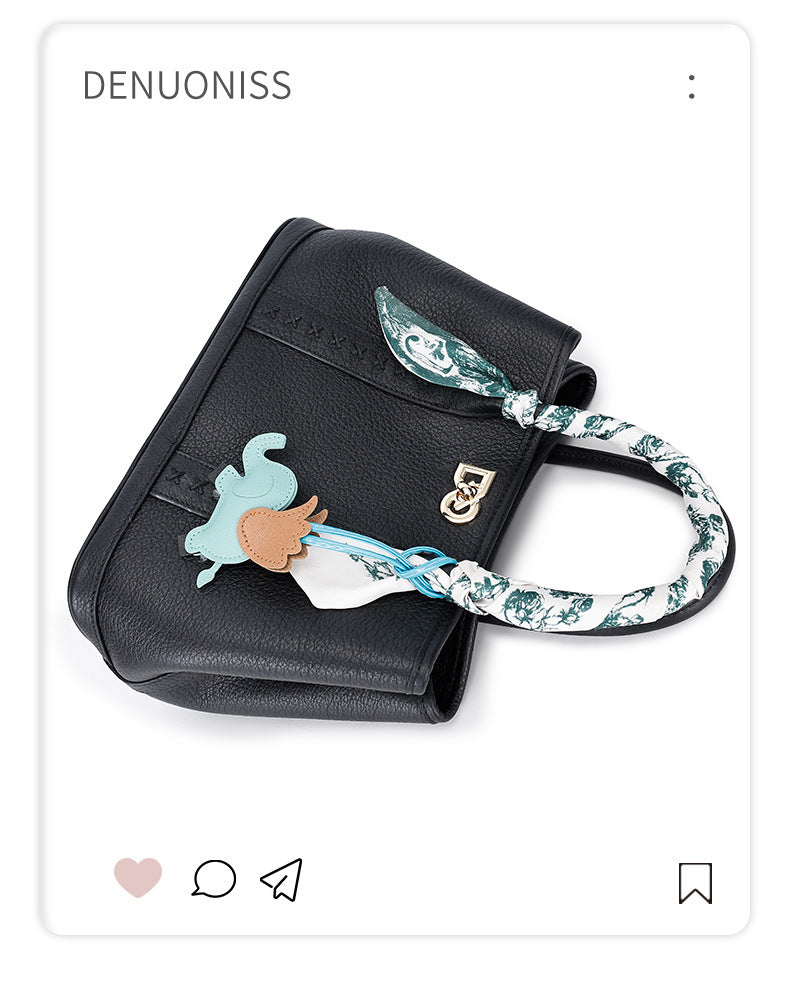 Top Layer Cowhide Large Capacity Tote Bag Women's Textured Handbag Fashionable Women's Bag Light Luxury Versatile Crossbody Bag