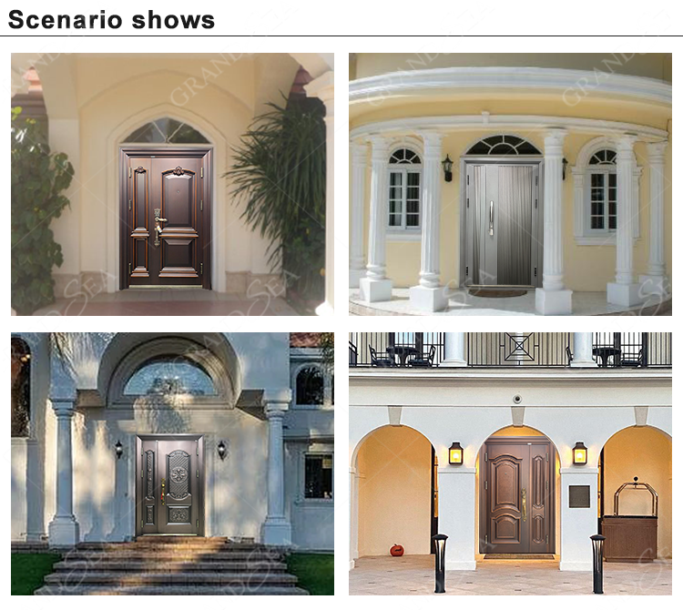 Customized Home Front Exterior Main Entry Steel Security Doors for House