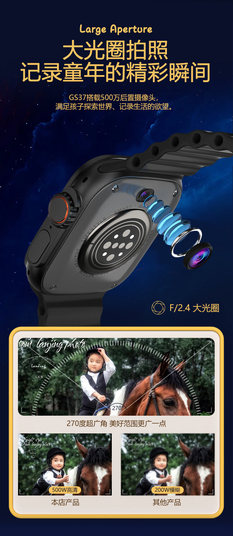GS37Smart Watch5G Plug-in Card Full Netcom Google Store APP Download Front and Rear Dual Camera Video Shooting