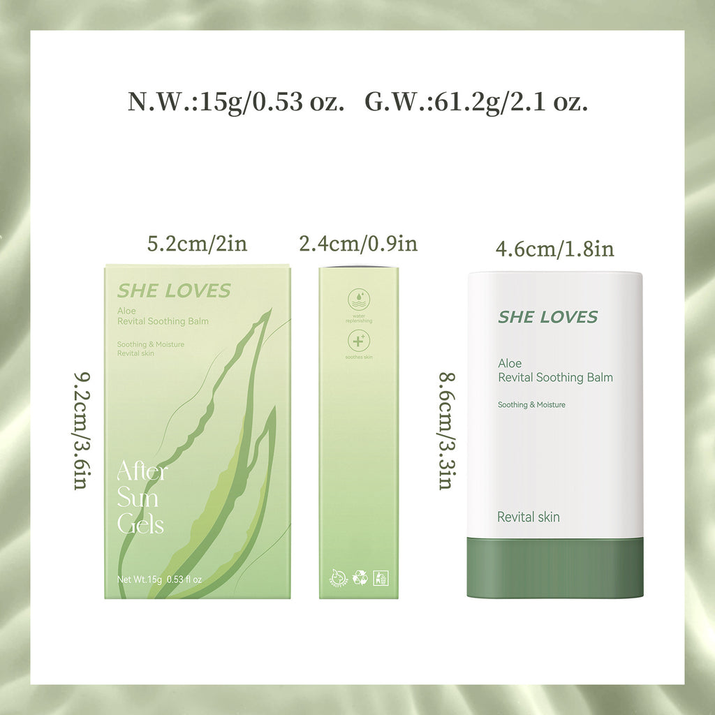 SHELOVES Aloe Vera Rejuvenating Soothing Stick After Sun Redness Sensitive Skin Repair Hydrating Moisturizing Gel Cream