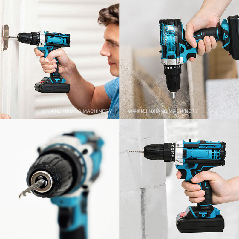 Factory Customization21v Multifunctional Lithium Electric Drill Rechargeable Hand Drill Household Impact Drill Pistol Drill
