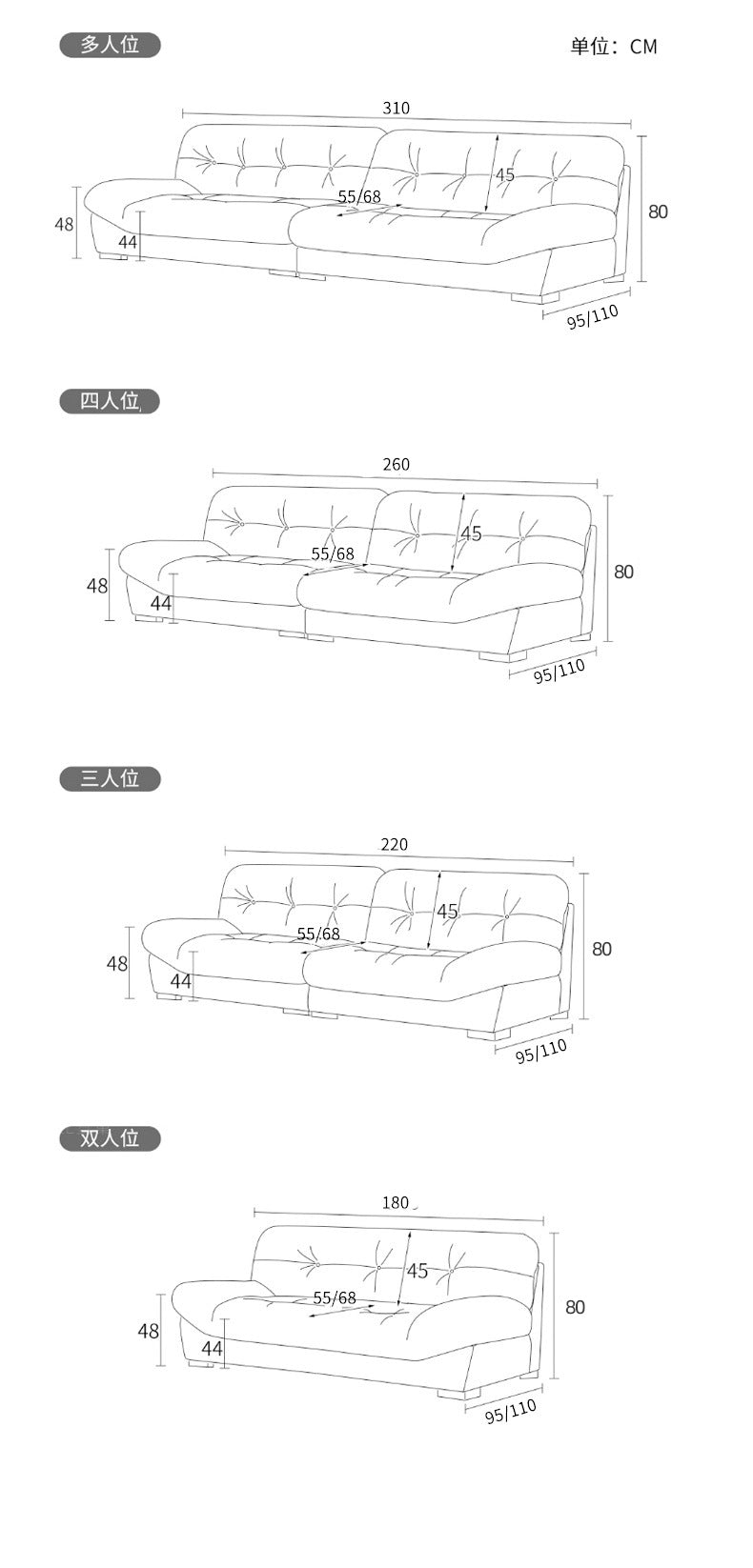 Italian Minimalist Living Room Genuine Leather Sofa Designer Straight Small Apartment Cream Style Lazy Cloud Sofa Shipping and tax not included