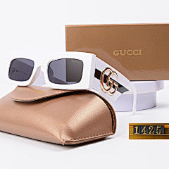 European and American New G Little Bee Sunglasses Square Frame Personality Women's Sunglasses Internet Celebrity Street Style Women UV400