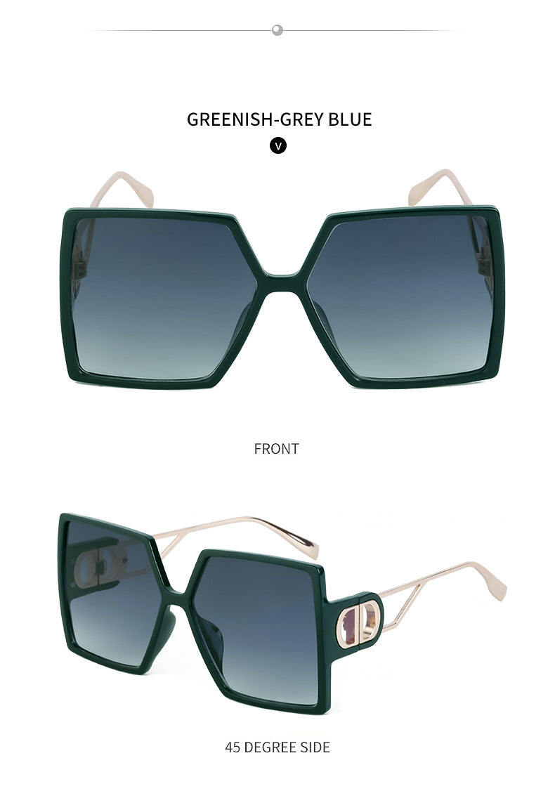Fashion Large Frame Sunglasses for Women ins Internet Celebrity Style Square Frame Sunglasses for Women Trendy Street Photography Glasses sunglasses
