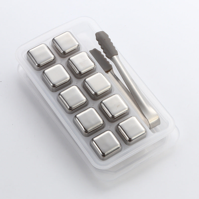 304Stainless Steel Ice Cubes Home Bar Quick-Freezing Ice Wine Stone Set Whiskey Beer Chilled Metal Ice Cubes