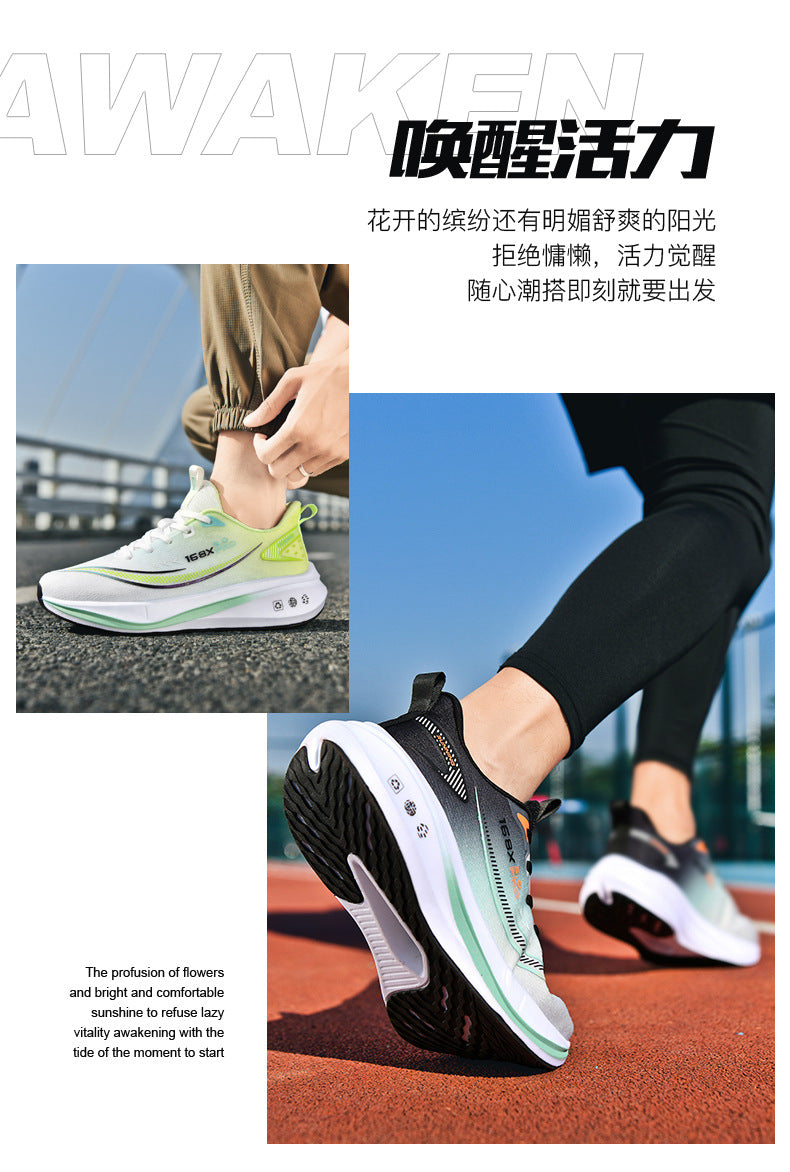 Carbon Plate Running Shoes Four Seasons Youth New Lightweight Breathable Shock Absorption Racing Running Shoes Casual Non-Slip Sports Shoes