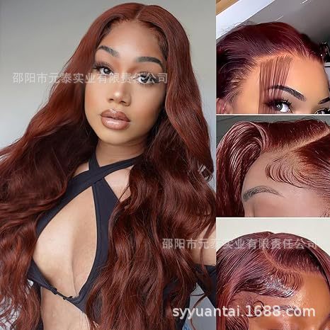 13x4 Reddish Brown Lace Front Wigs For Women Synthetic Wigs