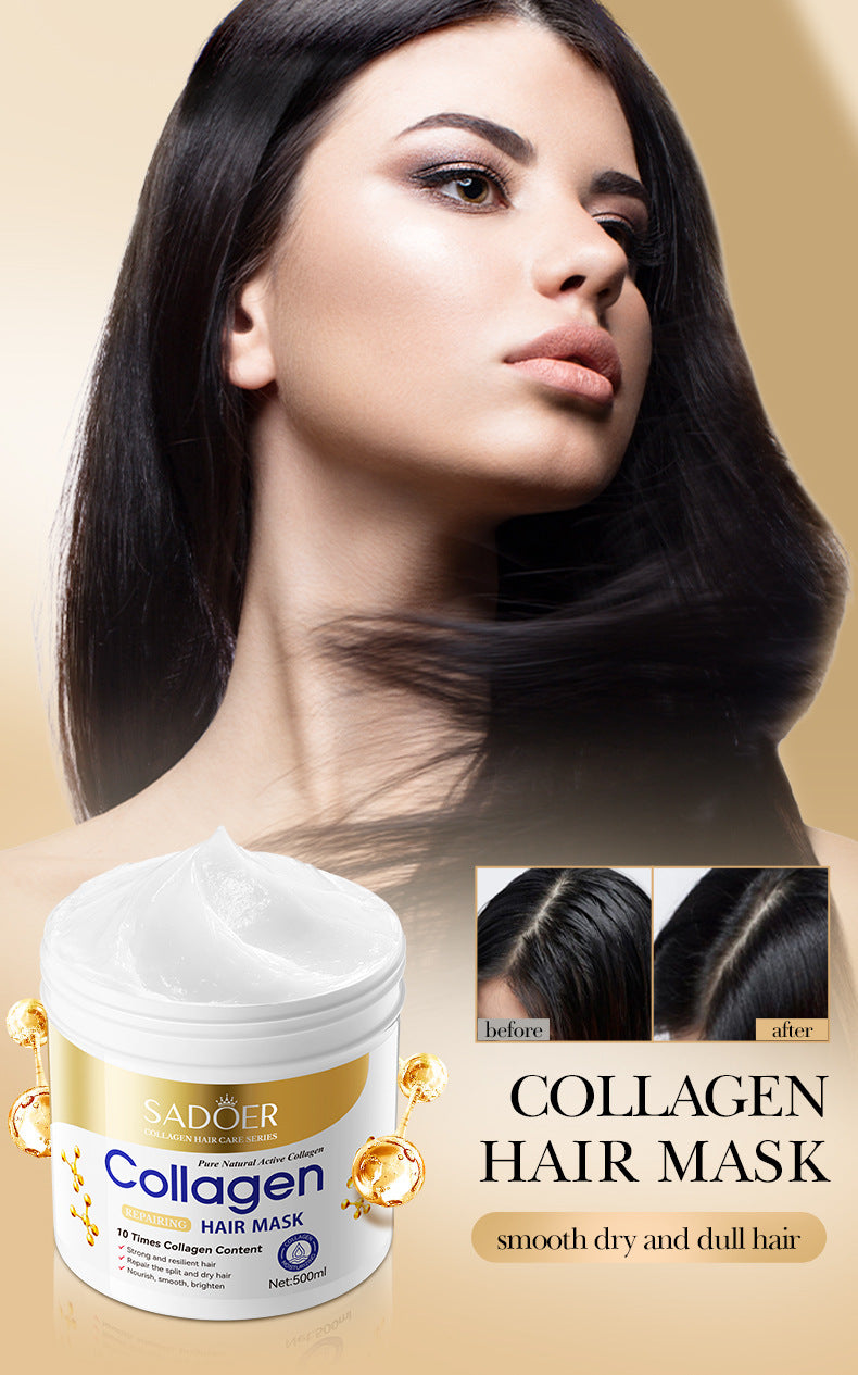 Collagen Smooth Hair Mask500ml SADOER Nourishing and Fluffy Hair Conditioner  Wholesale