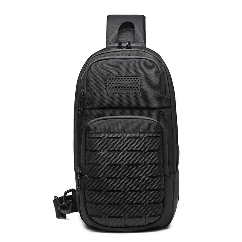 OZUKO Men's Tactical Chest Bag Waterproof Oxford Cloth Crossbody Chest Bag Trendy Outdoor Sports Shoulder Bag