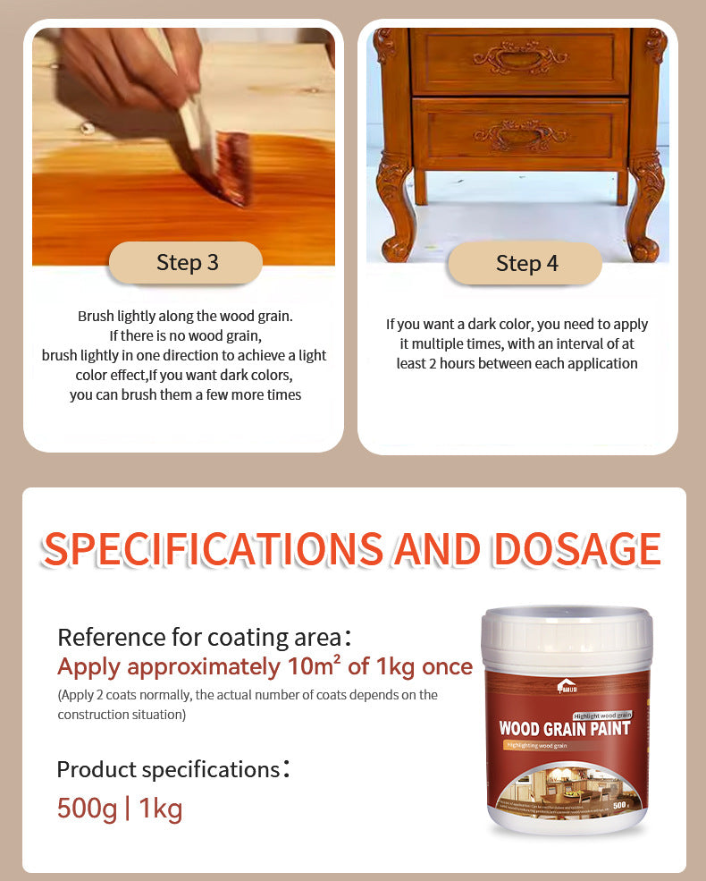 Water-based Wood Grain Paint Door, Window, and Cabinet Color Change Renovation Brightening Wood Wax Oil Antique Wood Imitation Distressed Latex Paint Manufacturer