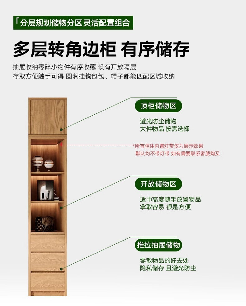 All Solid Wood North American Oak Sliding Door Wardrobe Master Bedroom Home Simple Modern Sliding Door Large Wardrobe Customization