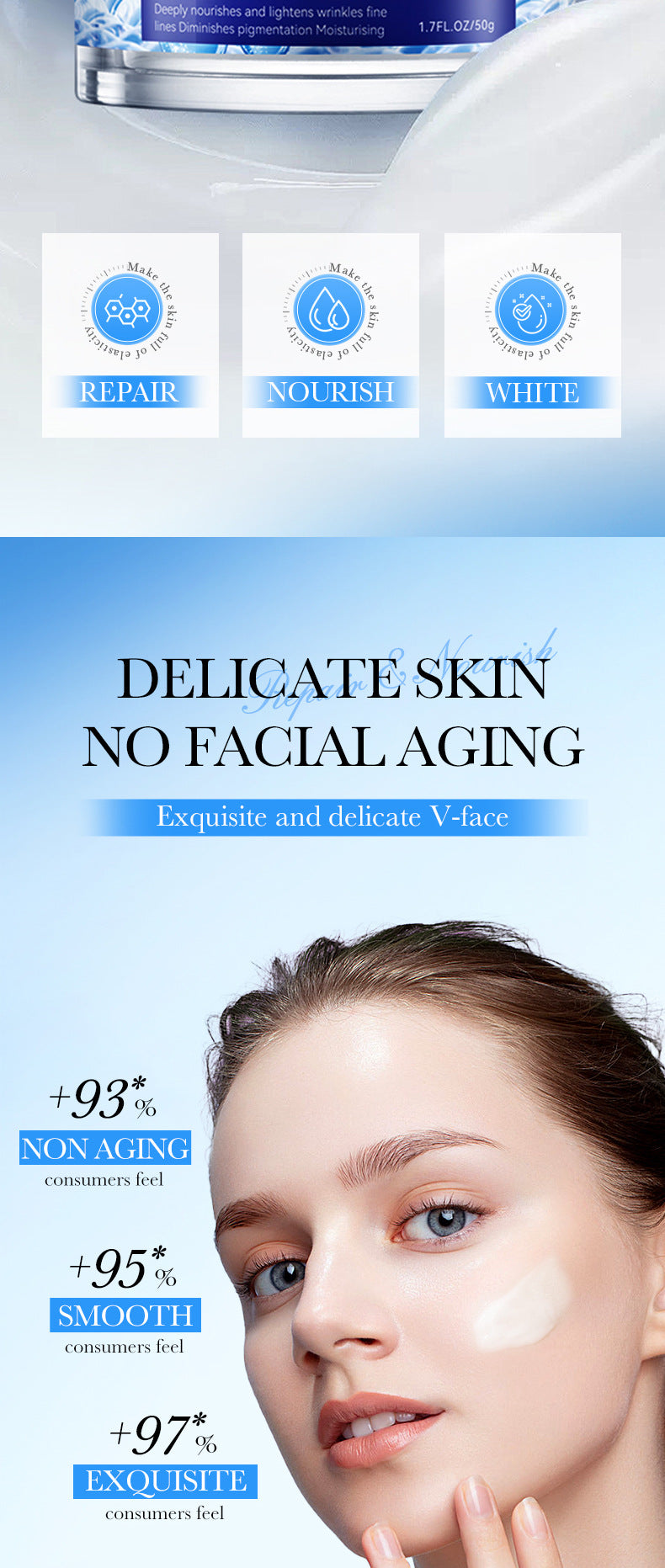 Face Cream Eye Cream SADOER Anti-wrinkle, hydrating, moisturizing, wrinkle-reducing, brightening neck cream for  foreign trade wholesale