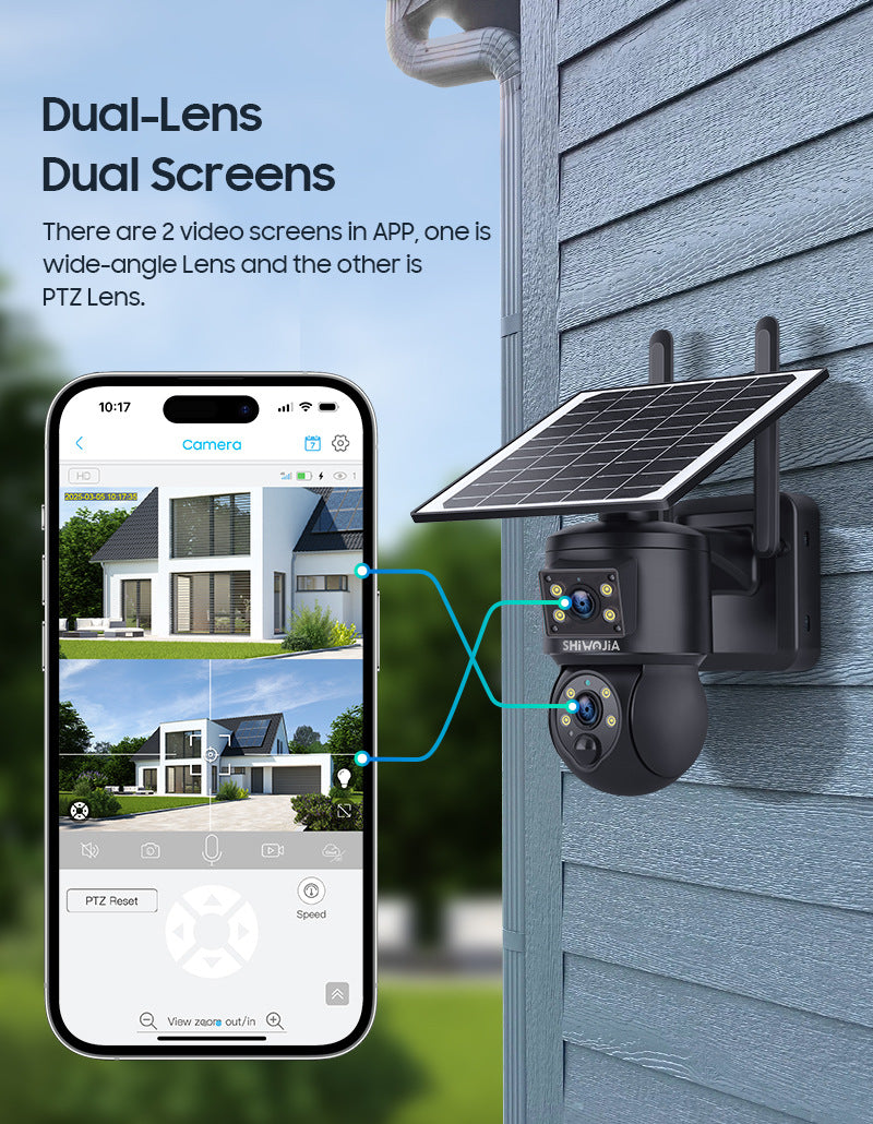 4G Wireless Solar Surveillance Camera Bullet Remote Early Warning6MP HD Night Vision Outdoor Camera